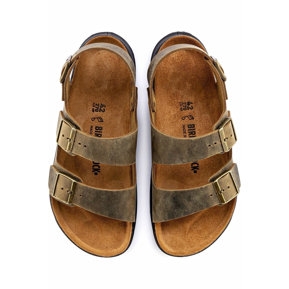 Birkenstock Women's Milano Brown Leather Strappy Sandals Adjustable Buckle US 8